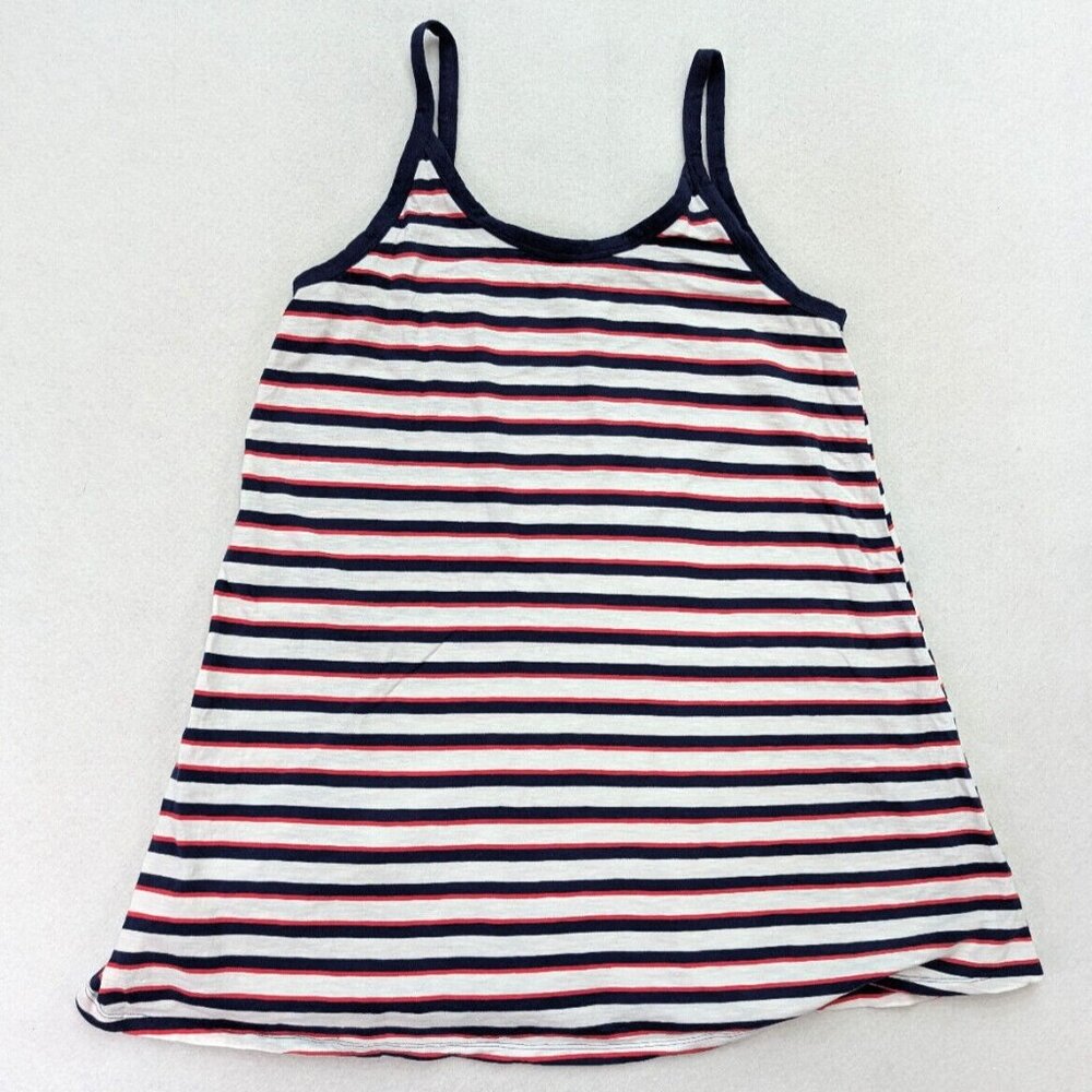 Universal Thread Women's Tank Top Size L Blue White Red Striped Spaghetti Strap
